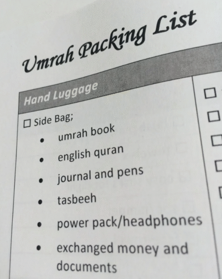 Umrah Packing List